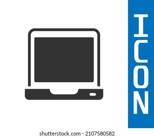 Grey Laptop icon isolated on white background. Computer notebook with empty screen sign.  Vector
