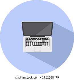 Grey laptop, illustration, vector on a white background.