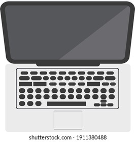 Portátil gris, ilustración, vector sobre fondo blanco.