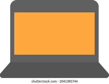 Grauer Laptop, Vektorgrafik, auf weißem Hintergrund.