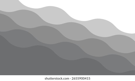 Grey Layered Gradient Wave Background for Modern Elegant and Minimalist Abstract Design Projects