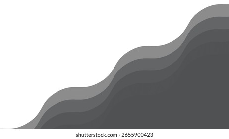 Grey Layered Gradient Wave Background for Modern Elegant and Minimalist Abstract Design Projects
