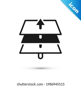 Grey Layers icon isolated on white background.  Vector