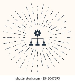 Grey Lead management icon isolated on beige background. Abstract circle random dots. Vector Illustration