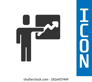 Líder gris de un icono de un equipo de ejecutivos aislado en fondo blanco.  Vector