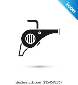 Grey Leaf garden blower icon isolated on white background.  Vector Illustration