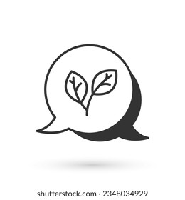 Grey Leaf icon isolated on white background. Leaves sign. Fresh natural product symbol.  Vector