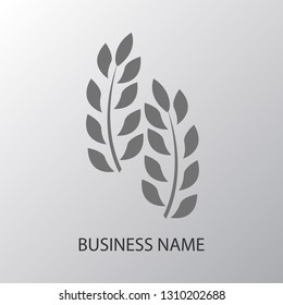 GREY LEAF LOGO , TEMPLATE DESIGN , BUSINES LOGO