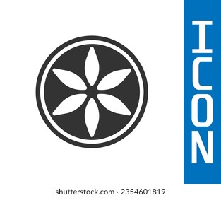 Grey Leaf plant nature icon isolated on white background. Botanic garden beauty spa wellness health organic bio eco fresh leaves herbal.  Vector Illustration