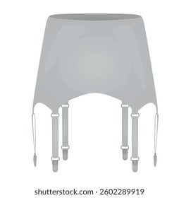 Grey  leather garters. vector illustration