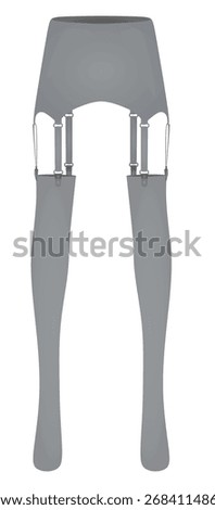 Grey leather garters. vector illustration	
