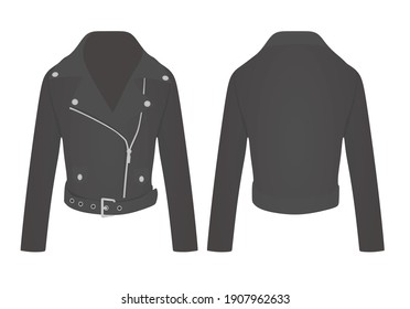Grey  leather jacket. vector illustration