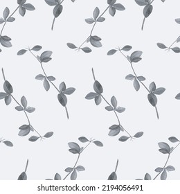 Hojas grises bifurcación en fondo gris diseño de arte patrón sin costura ilustración vectorial para web, para impresión
