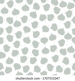 Grey leaves on a white background seamless pattern. Vector illustration.For scrapbooking, packaging, wrapping, wallpaper, fabrics, textileимпт тисм                                                     