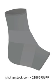 Grey leg ankle support. vector illustration