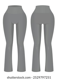 Graue enge Hose mit Beinabschluss. Vektorgrafik