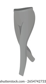 Leggings gris vista lateral. Ilustración vectorial	