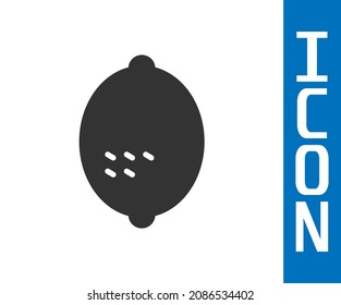 Grey Lemon icon isolated on white background.  Vector