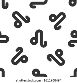 Grey Leo zodiac sign icon isolated seamless pattern on white background. Astrological horoscope collection.  Vector Illustration