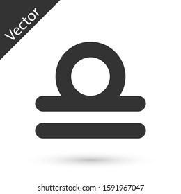 Grey Libra zodiac sign icon isolated on white background. Astrological horoscope collection.  Vector Illustration