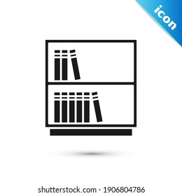 Grey Library bookshelf icon isolated on white background.  Vector