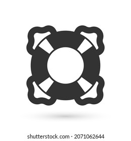Grey Lifebuoy icon isolated on white background. Lifebelt symbol.  Vector