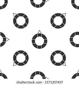 Grey Lifebuoy icon isolated seamless pattern on white background. Lifebelt symbol.  Vector Illustration
