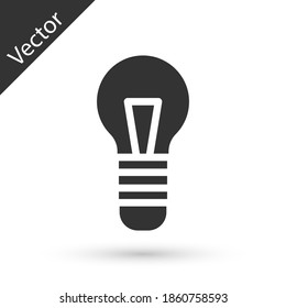 Graue Glühbirne mit Konzept der Idee Symbol einzeln auf weißem Hintergrund. Energie- und Ideensymbol. Inspirationskonzept. Vektorgrafik.
