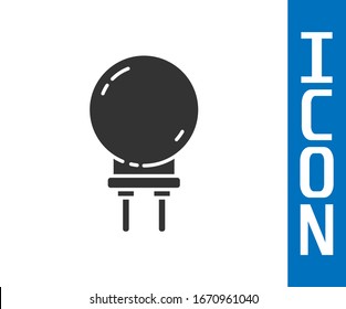Icono de diodo emisor de luz gris aislado en fondo blanco. Componente eléctrico diodo semiconductor. Ilustración vectorial
