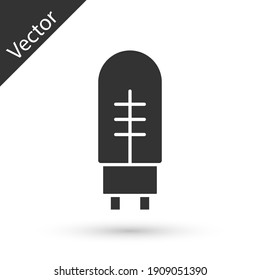 Grey Light emitting diode icon isolated on white background. Semiconductor diode electrical component. Vector.