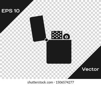 Grey Lighter icon isolated on transparent background.  Vector Illustration