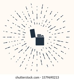 Grey Lighter icon isolated on beige background. Abstract circle random dots. Vector Illustration