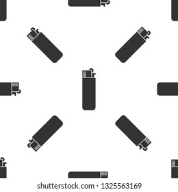 Grey Lighter icon isolated seamless pattern on white background. Vector Illustration