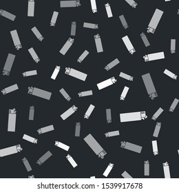 Grey Lighter icon isolated seamless pattern on black background.  Vector Illustration