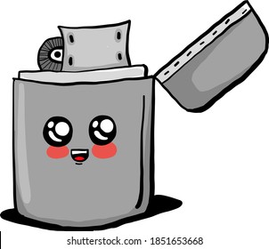 Grey lighter, illustration, vector on white background