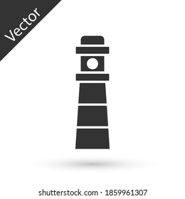 Grey Lighthouse icon isolated on white background. Vector.