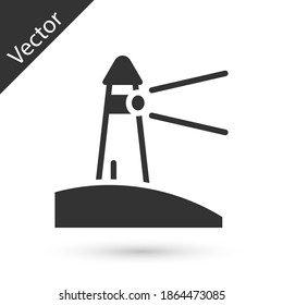 Grey Lighthouse icon isolated on white background. Vector.