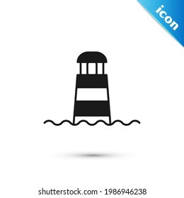 Grey Lighthouse icon isolated on white background.  Vector