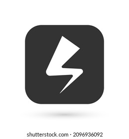 Grey Lightning bolt icon isolated on white background. Flash sign. Charge flash icon. Thunder bolt. Lighting strike.  Vector