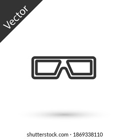 Grey line 3D cinema glasses icon isolated on white background. Vector.
