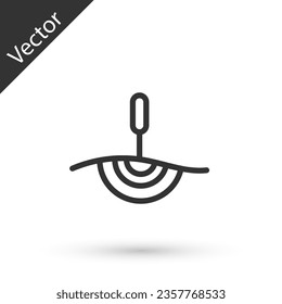 Grey line Acupuncture therapy icon isolated on white background. Chinese medicine. Holistic pain management treatments.  Vector