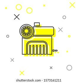 Grey line Air compressor icon isolated on white background.  Vector Illustration
