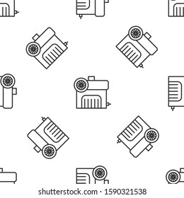 Grey line Air compressor icon isolated seamless pattern on white background.  Vector Illustration