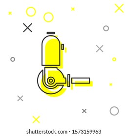 Grey line Angle grinder icon isolated on white background.  Vector Illustration