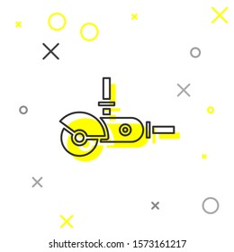 Grey line Angle grinder icon isolated on white background.  Vector Illustration