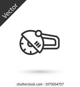 Grey line Angle grinder icon isolated on white background. Vector