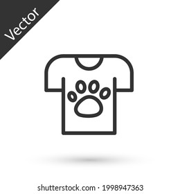 Grey line Animal volunteer icon isolated on white background. Animal care concept.  Vector