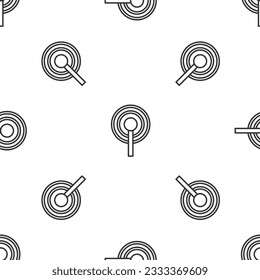 Grey line Antenna icon isolated seamless pattern on white background. Radio antenna wireless. Technology and network signal radio antenna.  Vector
