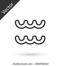 Grey line Aquarius zodiac sign icon isolated on white background. Astrological horoscope collection.  Vector Illustration