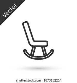 Grey line Armchair icon isolated on white background. Vector.